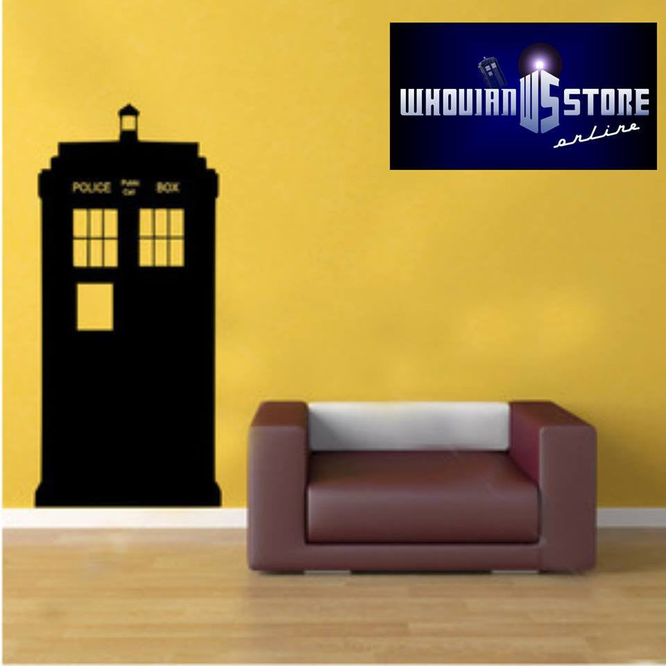 Doctor Who Tardis Police Phone Booth Outline Whovian - 23" Die Cut Vinyl Wall Decal Sticker