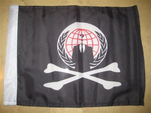 Anonymous Pirate  Crossbones Hand Flag 15×12″