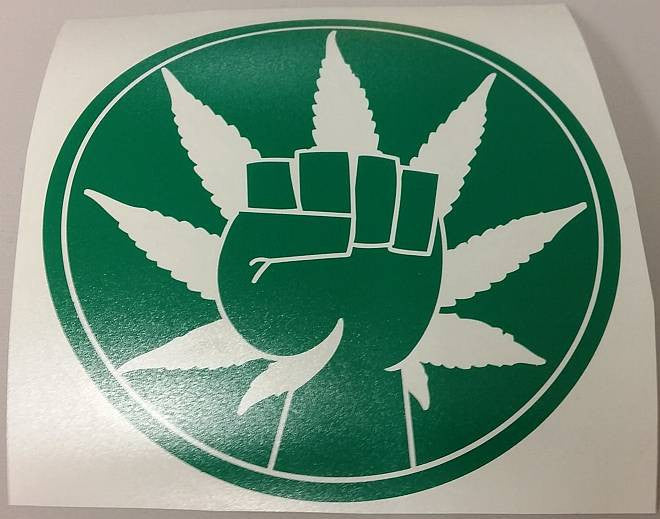 420 Hemp Activism Cannabis Marijuana Weed Fist | Die Cut Vinyl Sticker Decal