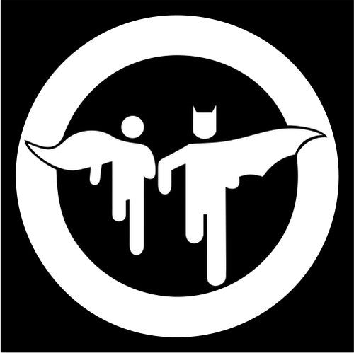 Batman and Robin caution sign - Die Cut Vinyl Sticker Decal
