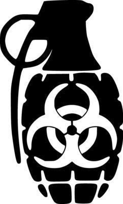 Biohazard Hand Grenade JDM Racing | Die Cut Vinyl Sticker Decal | Blasted Rat