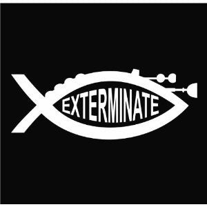 Dalek Jesus Fish Dr Who Exterminate | Die Cut Vinyl Sticker Decal | Blasted Rat