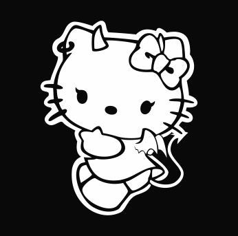 Cute Hello Kitty Devil - Die Cut Vinyl Sticker Decal