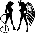 Angel Devil Women JDM Racing Variation | Die Cut Vinyl Sticker Decal