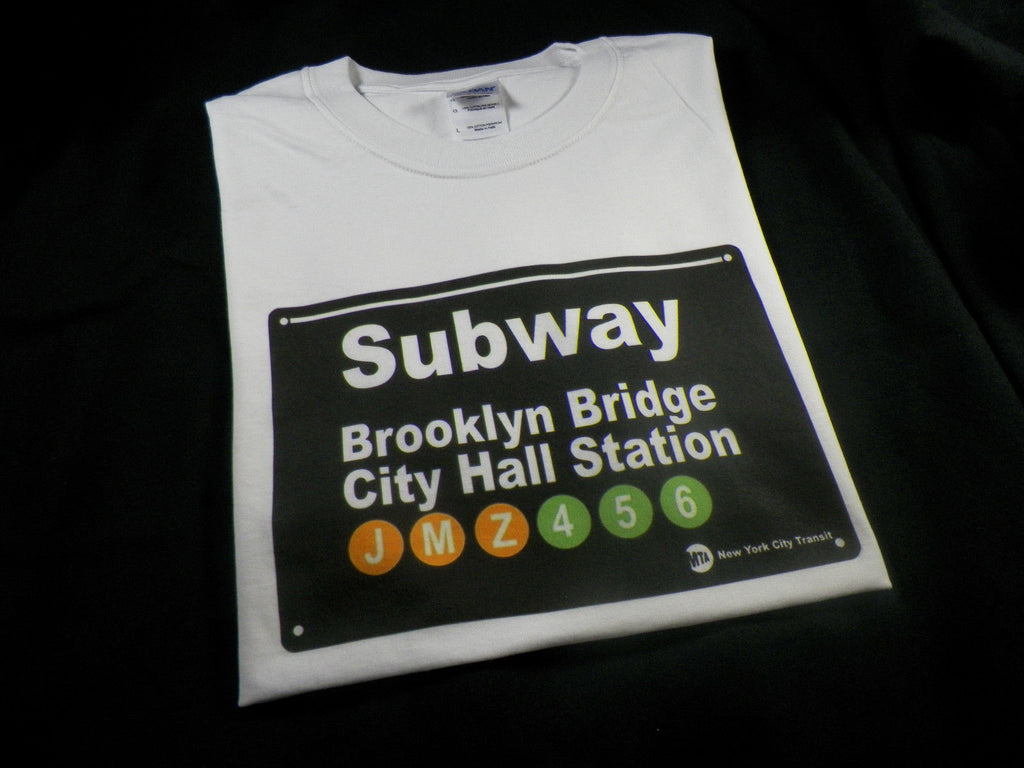 NYC Subway Sign Brooklyn Bridge City Hall Station T-shirt