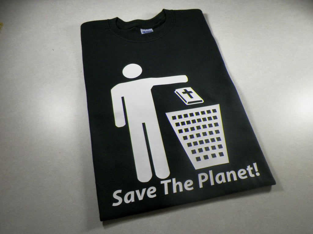 Save the Planet Atheist T-shirt | Blasted Rat