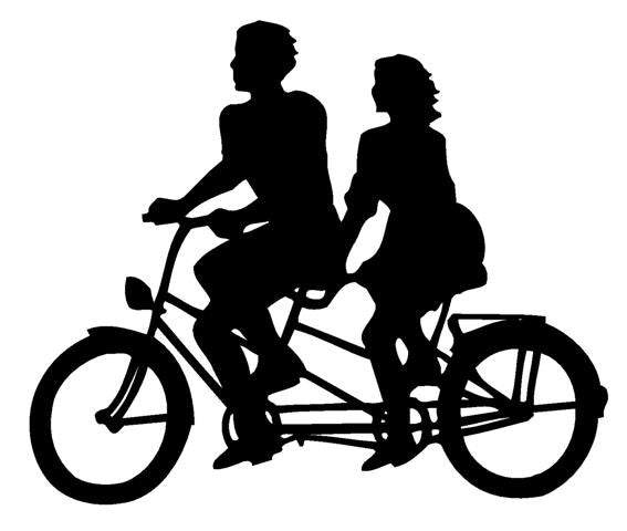 Tandem Bicycle Couple | Die Cut Vinyl Sticker Decal Sticker | Blasted 