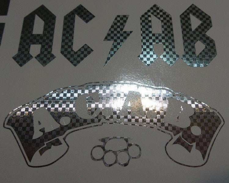 ACAB Lot Of 2 Carbon Fiber Chrome | Die Cut Vinyl Sticker Decal
