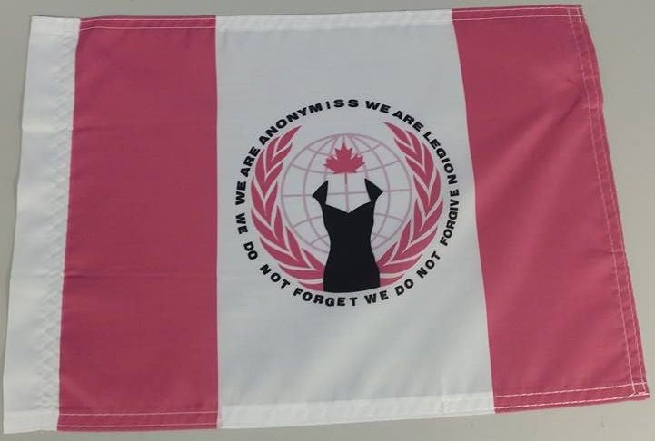 Anonymiss Canada Anonymous Crest Credo 15x12" Mini Flag