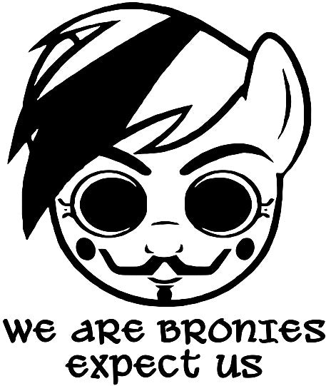 Anonymous Brony My Little Pony Expect Us | Die Cut Vinyl Sticker Decal