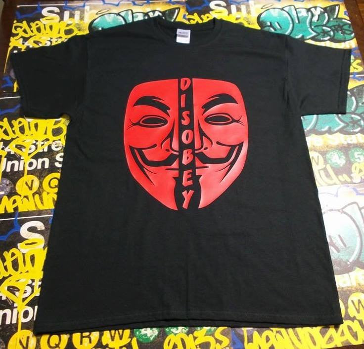 Anonymous Disobey Red Mask T-shirt