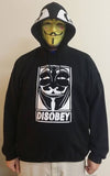 Anonymous Disobey With White Hood Print Hoodie