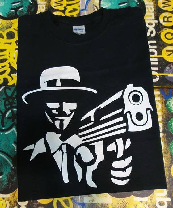 Anonymous Gangster with Gun T-shirt | Blasted Rat