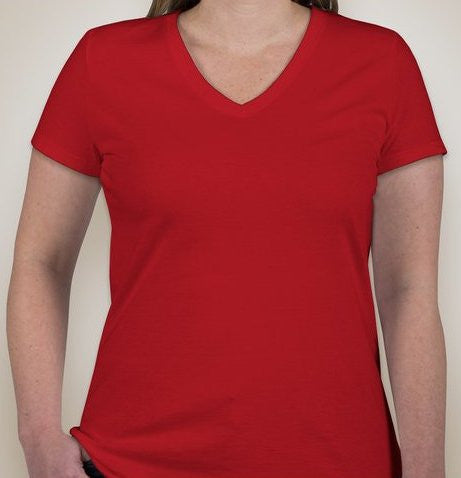 Anonymous Ladies V-Neck T-shirt With Any Design From The Shop True Red