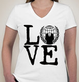 Anonymous Love With Crest Ladies V-Neck T-shirt