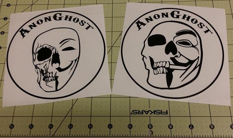 Anonymous Operation GhostSec Skull AnonGhost Lot Of 2 | Die Cut Vinyl Sticker Decal