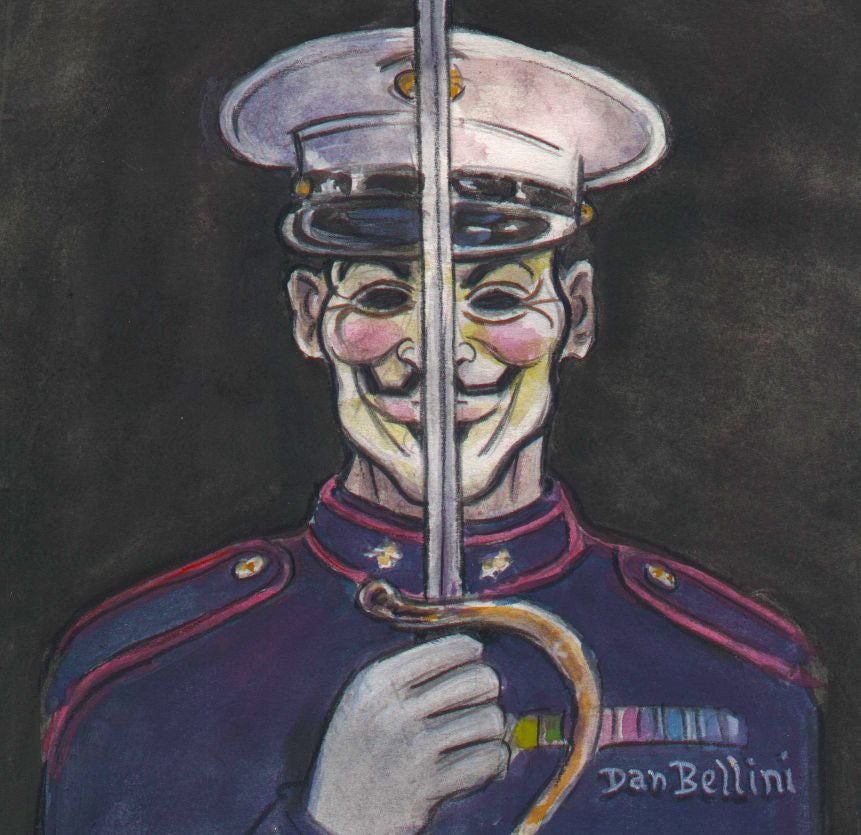 Anonymous US Marine Corps USMC | Dan Bellini Occupy Art Print | Blasted Rat