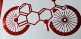 Psychadelic Bike Bicycle decal LSD DMT Mushroom Fans Sparkle Red