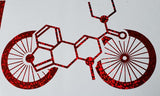 Psychadelic Bike Bicycle decal LSD DMT Mushroom Fans Sparkle Red