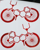 Psychadelic Bike Bicycle decal LSD DMT Mushroom Fans Sparkle Red