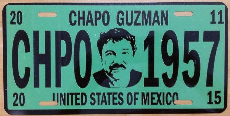 Chapo Guzman Mexico 1957 Vanity License Plate