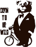 Circus Bear In Suit With Bicycle Born To Be WIld T-shirt | Blasted Rat