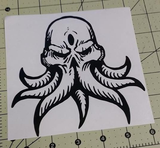 Cthulhu Lovecraft Horror Space Monster | Die Cut Vinyl Sticker Decal | Blasted Rat