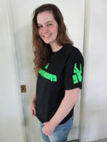 Die Antwoord Neon Green Art T-shirt With Sleeve Logos | Blasted Rat