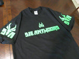 Die Antwoord Neon Green Art T-shirt With Sleeve Logos | Blasted Rat