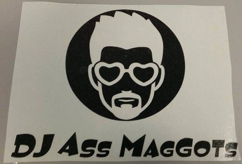 DJ Ass Maggots Logo | Die Cut Vinyl Sticker Decal