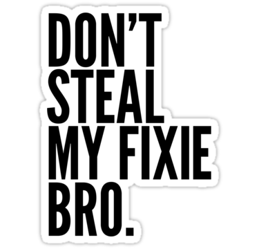Don't Steal My Fixie Bro | Die Cut Vinyl Sticker Decal Sticker | Blasted Rat