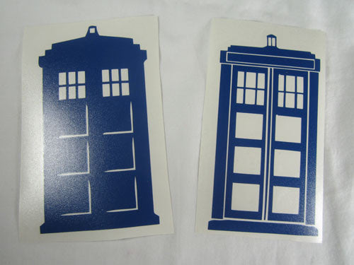 Doctor Who Tardis Police Box x2 | Die Cut Vinyl Sticker Decal | Blasted Rat