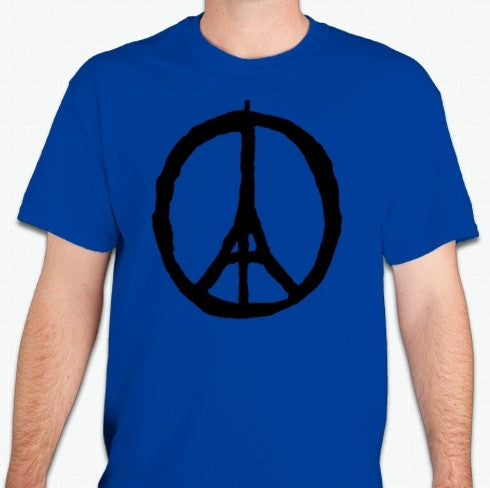 Eiffel Tower Peace Symbol Paris November 13 Terror Attack Solidarity With The Victims T-shirt | Blasted Rat