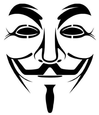 Anonymous Guy Fawkes Mask Die Cut Vinyl Sticker Decal