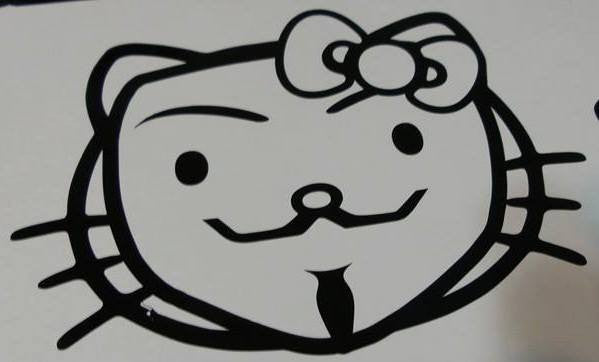 Anonymous Hello Kitty Head | Die Cut Vinyl Sticker Decal