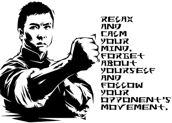 Ip Man Wing Chun Martial Arts Quote11.5" Or 23" Die Cut Vinyl Wall Decal Sticker