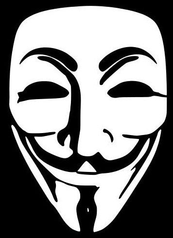 Anonymous Guy Fawkes Mask Die Cut Vinyl Sticker Decal