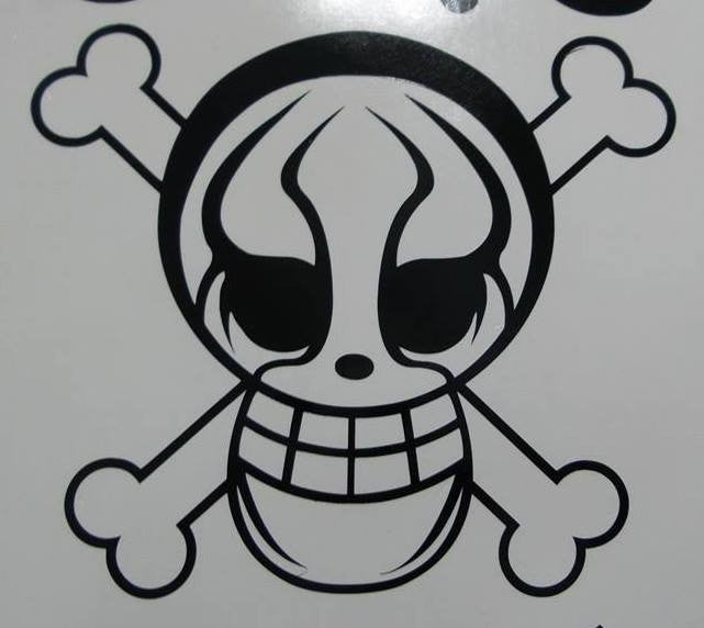 One Piece Anime Sting Wrestler Jolly Roger Pirate Flag | Die Cut Vinyl Sticker Decal