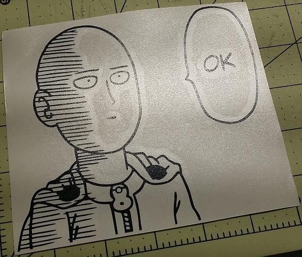 Onepunch Man Saitama Says Ok Manga | Die Cut Vinyl Sticker Decal