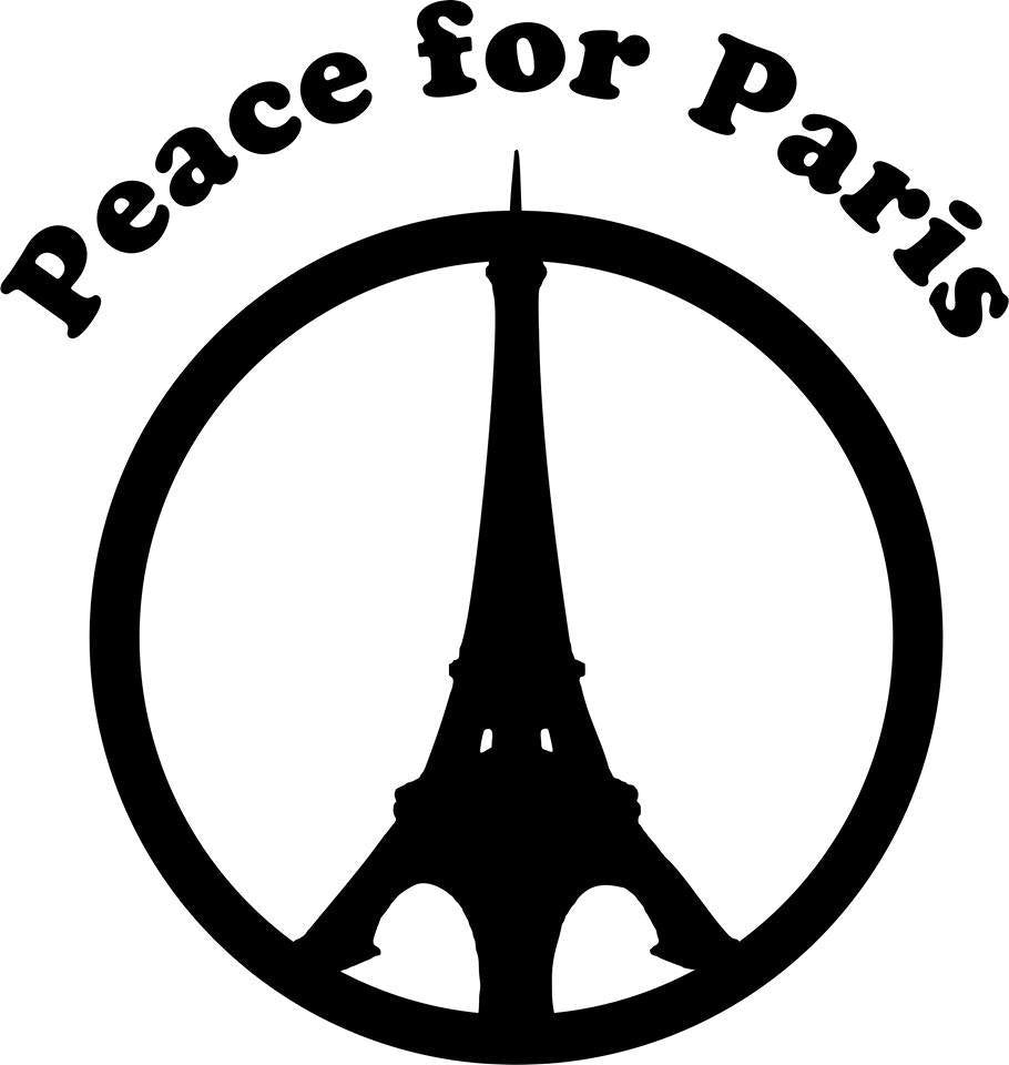 Eiffel Tower Peace For Paris November 13 2015 Terror Attack Solidarity With The Victims | Die Cut Vinyl Sticker Decal | Blasted Rat