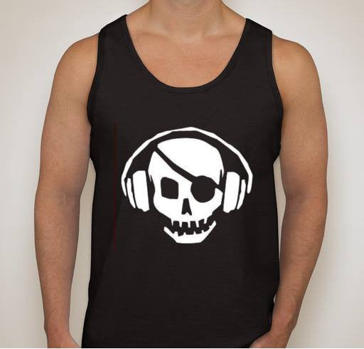 Pirate Skull With Headphones Jolly Roger Tank Top