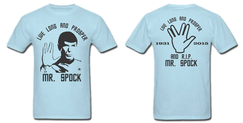 RIP Mr Spock Leonard Nimoy Long Live And Prosper Vulcan Salute T-shirt | Blasted Rat