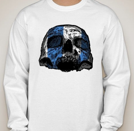 Scottish Independence William Wallace Skull Long Sleeve T-shirt | Blasted Rat