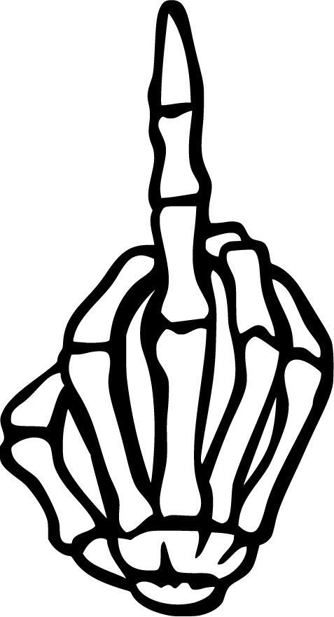 Skeleton Flip Off Finger JDM Racing | Die Cut Vinyl Sticker Decal | Blasted Rat