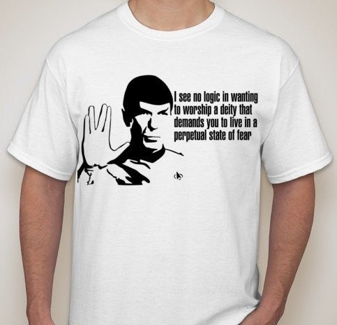 Spock Leonard Nimoy Atheist Quote T-shirt  | Blasted Rat