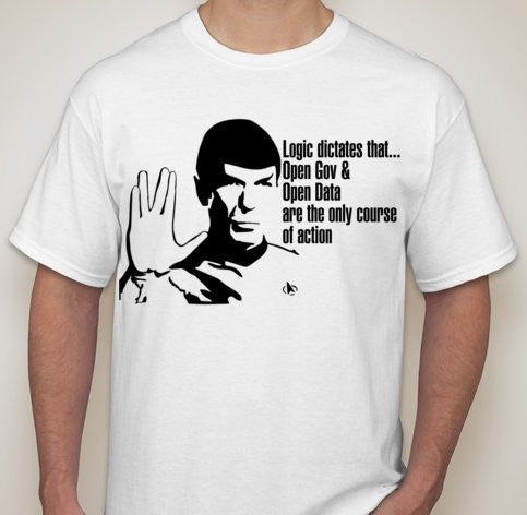 Spock Leonard Nimoy On Open Data T-shirt  | Blasted Rat
