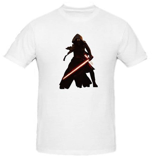Kylo Ren Silhouette Star Wars Episode VII The Force Awakens Red Lightsaber Variation T-shirt