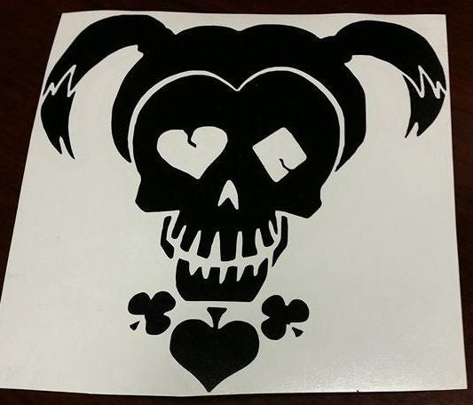 Suicide Squad Harley Quinn Skull | Die Cut Vinyl Sticker Decal