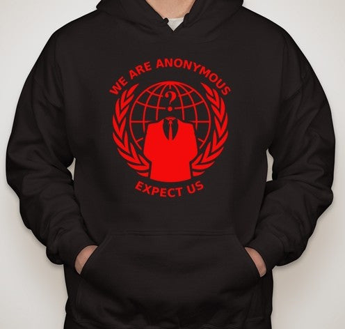 Anonymous Crest Expect Us Red Art Hoodie