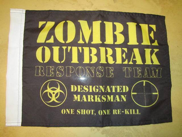 Zombie Outbreak Marksman Flag 15×12″